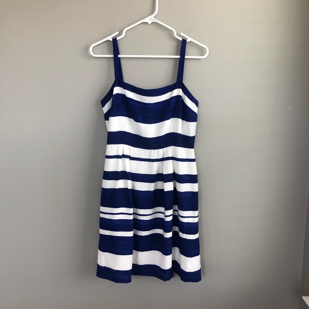 Loft Blue & White Striped Sundress 4